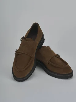 Stringate tacco 2cm camoscio marrone