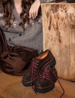 Stringate tacco 3cm camoscio testa