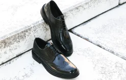 Stringate tacco 1cm pelle nero