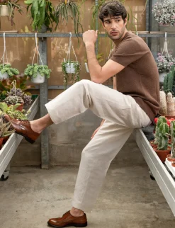 Stringate tacco 1cm pelle marrone