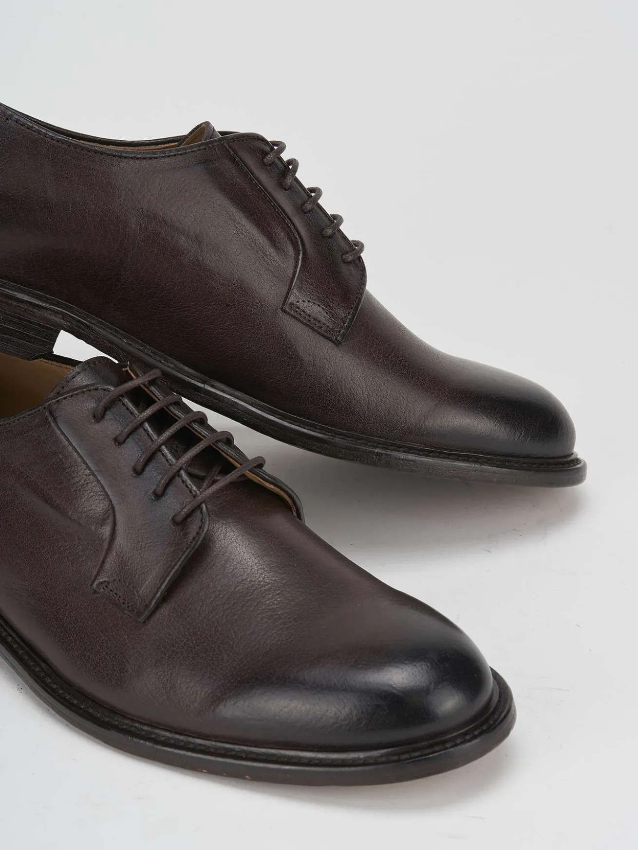 Stringate tacco 1cm pelle testa