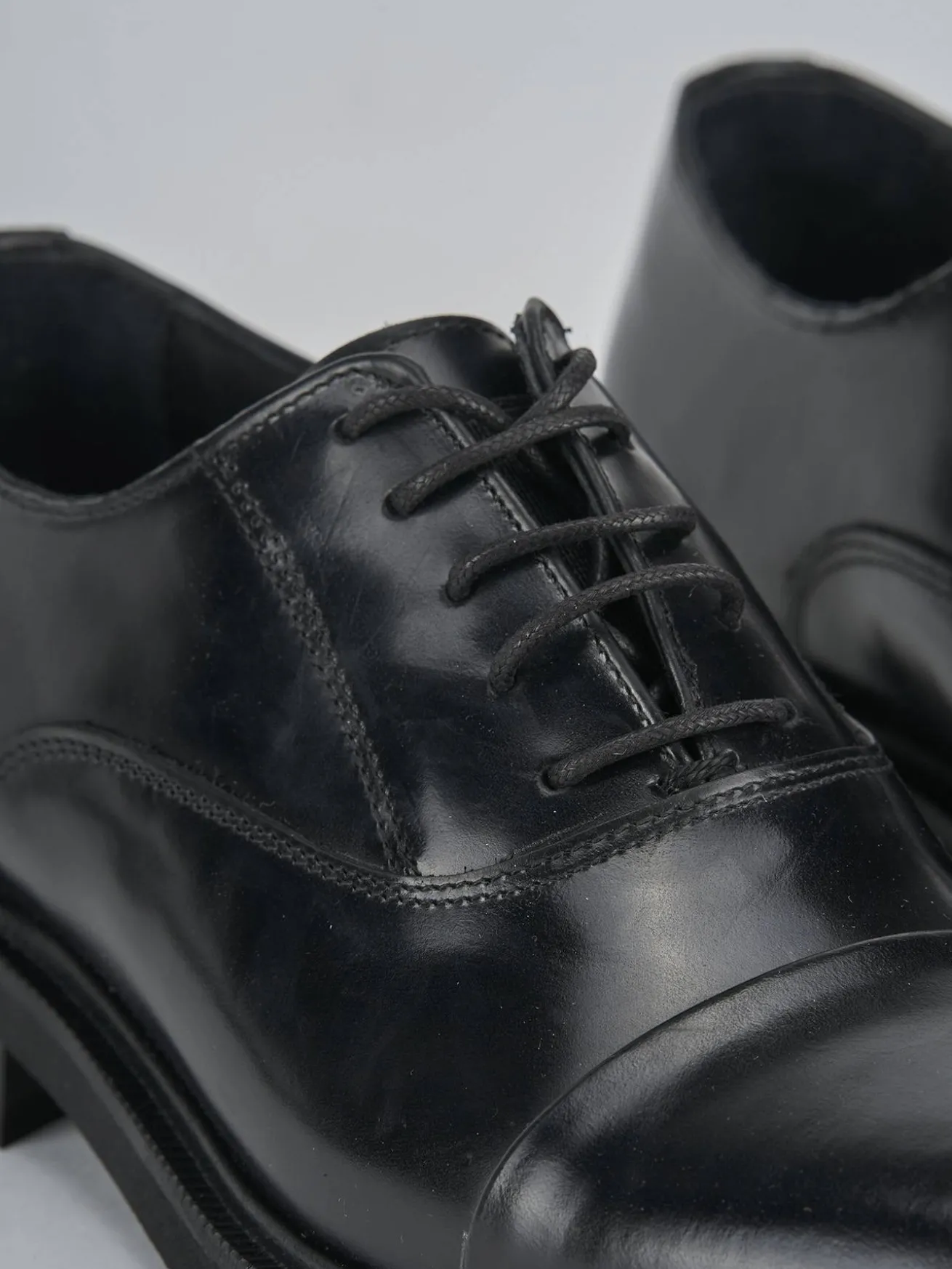 Stringate tacco 2cm pelle nero