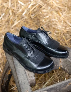 Stringate tacco 1cm pelle nero