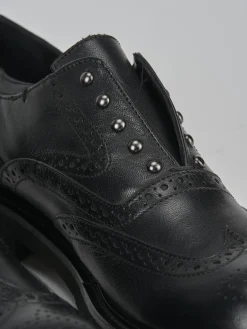 Stringate tacco 2cm pelle nero