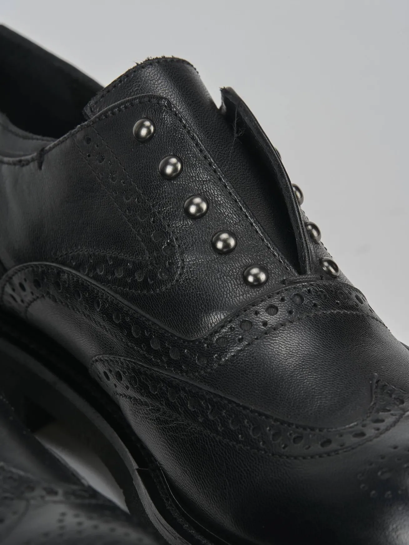 Stringate tacco 2cm pelle nero