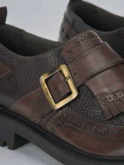 Stringate tacco 2cm pelle testa