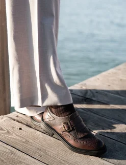 Stringate tacco 2cm pelle testa