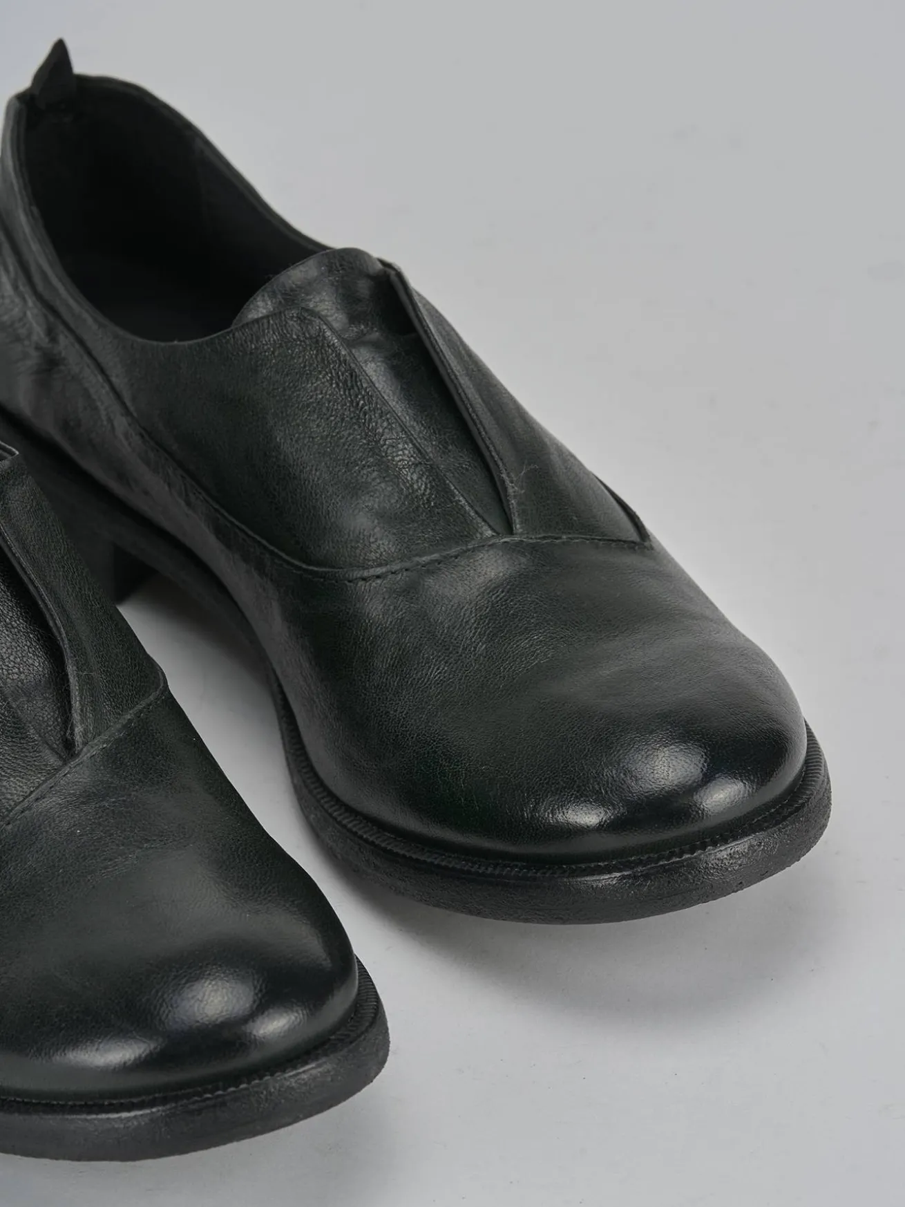 Stringate tacco 1cm pelle verde