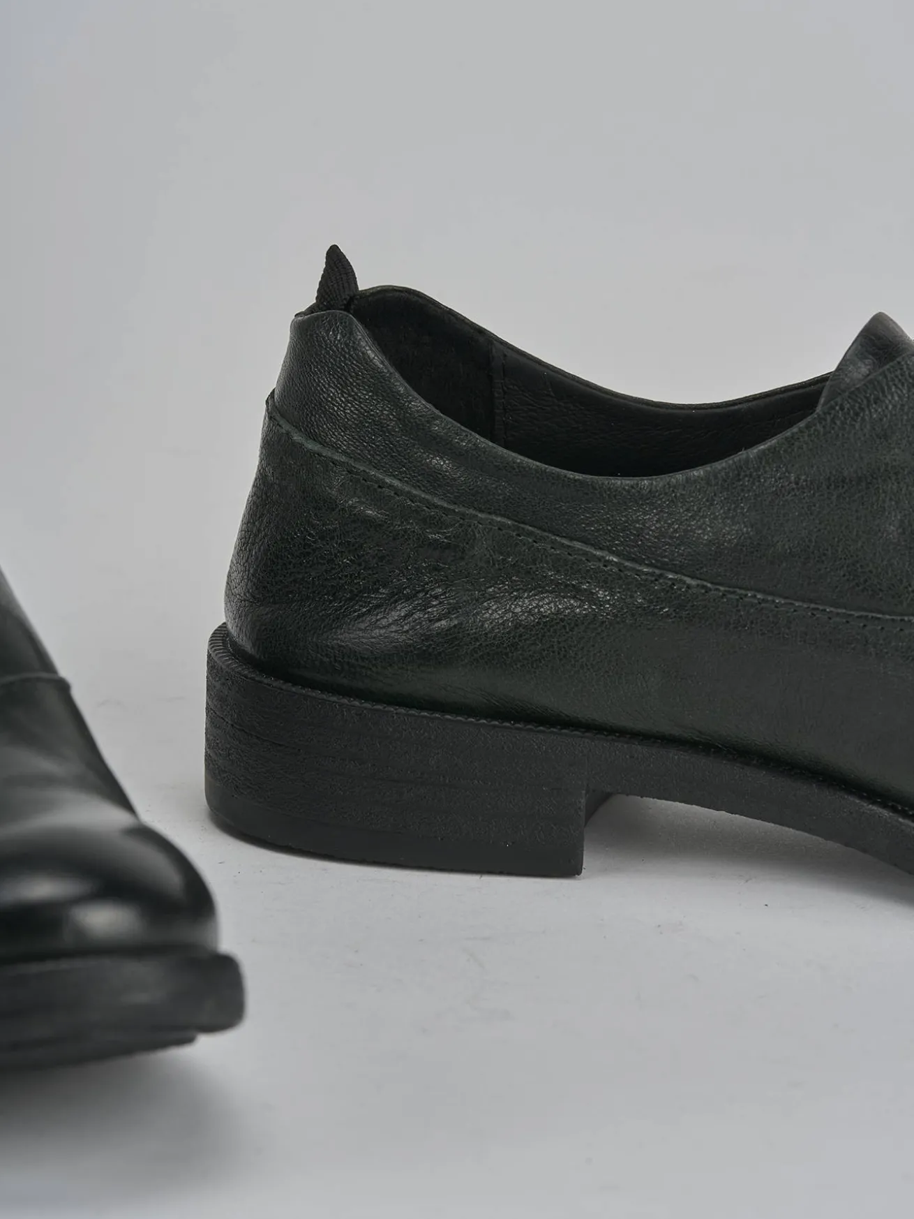 Stringate tacco 1cm pelle verde