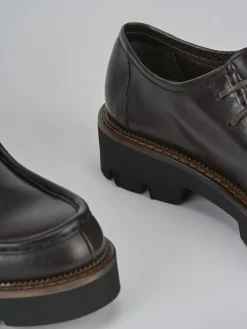 Stringate tacco 1cm pelle testa