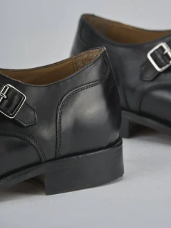 Stringate tacco 1cm pelle nero