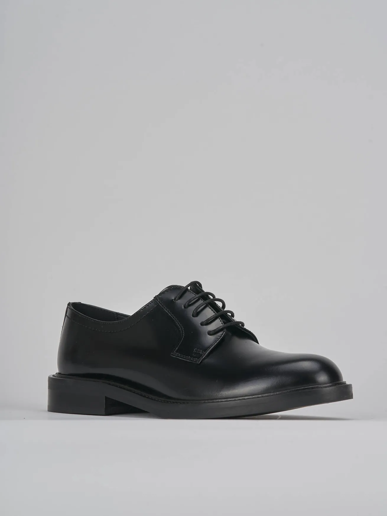 Stringate tacco 1cm pelle nero