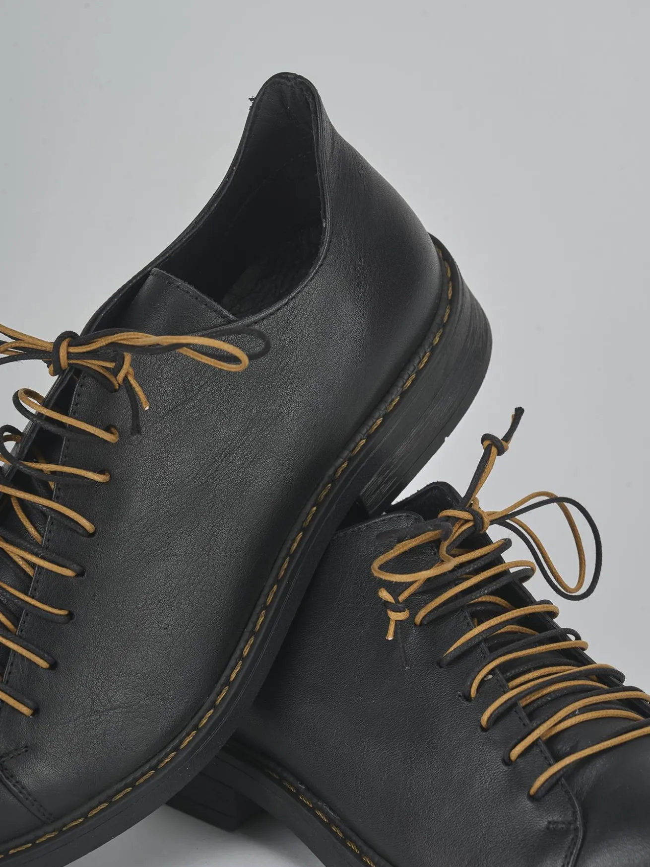 Stringate tacco 1cm pelle nero