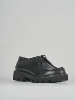 Stringate tacco 1cm pelle nero