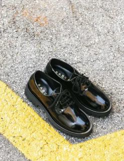 Stringate tacco 2cm pelle nero