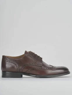 Stringate tacco 1cm pelle marrone