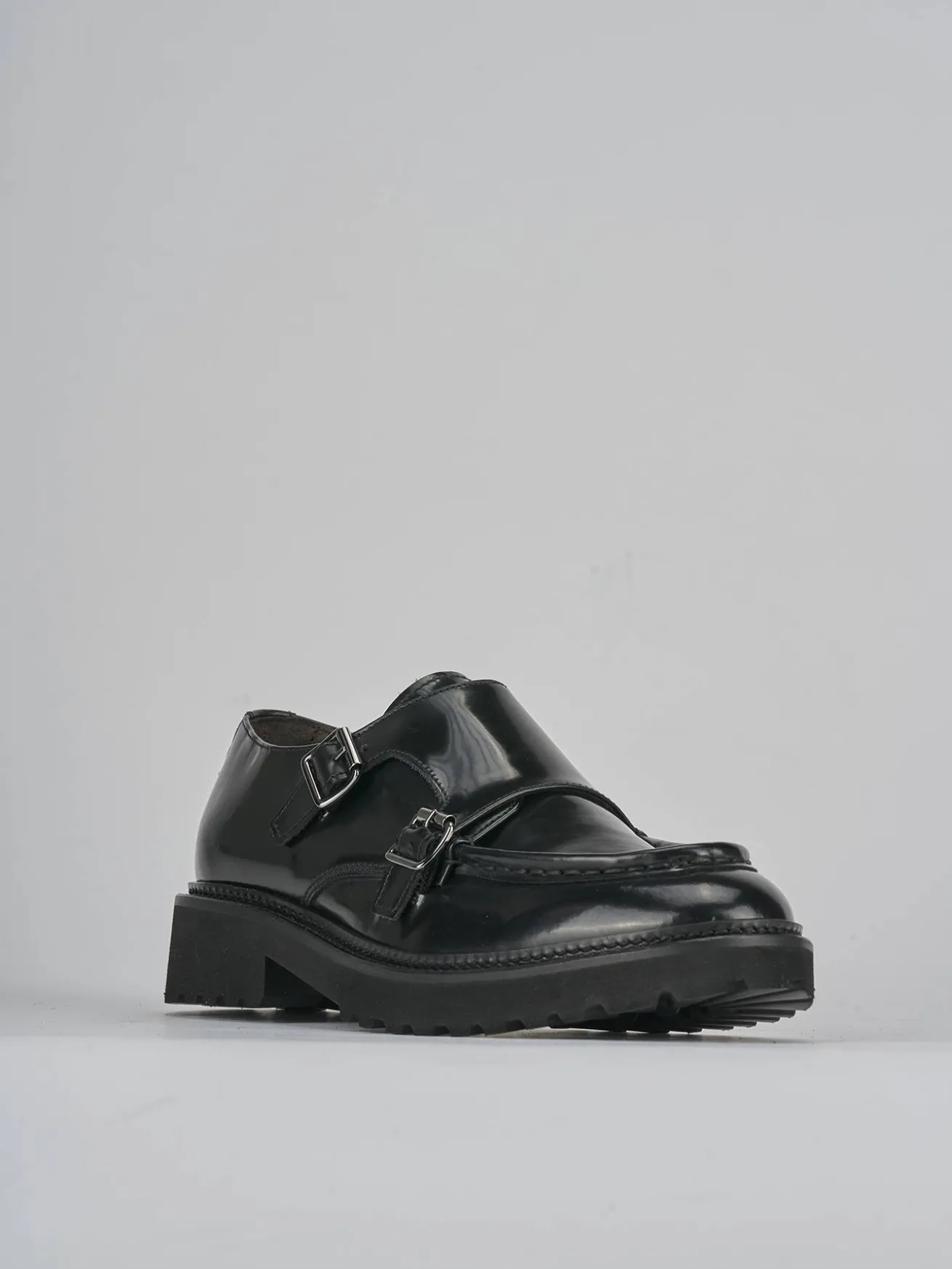 Stringate tacco 3cm pelle nero