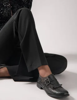 Stringate tacco 2cm pelle nero