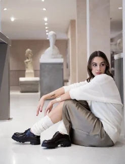 Stringate tacco 2cm pelle testa