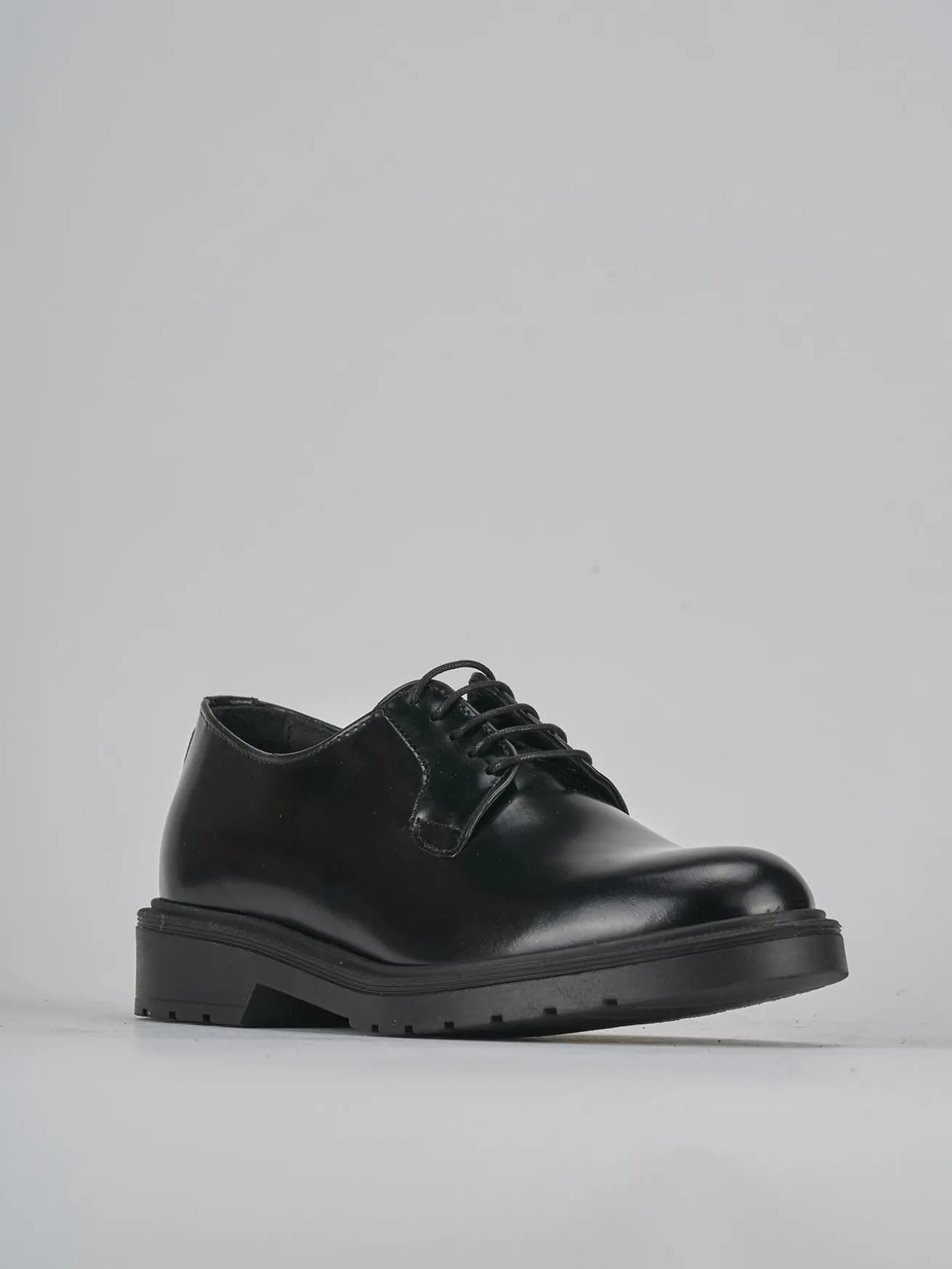 Stringate tacco 2cm pelle nero