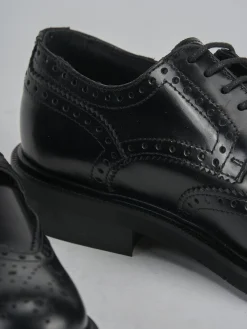 Stringate tacco 2cm pelle nero