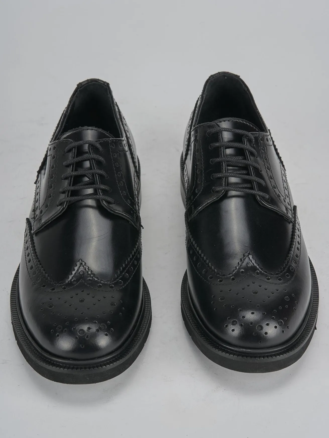 Stringate tacco 2cm pelle nero