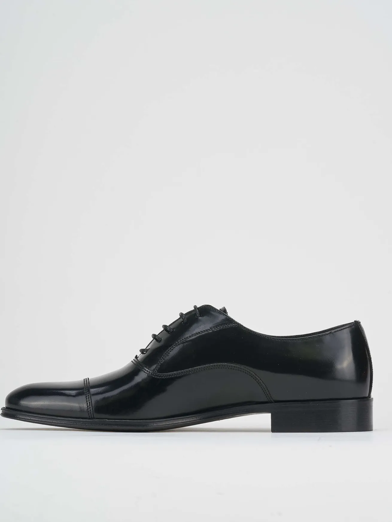 Stringate tacco 1cm pelle nero