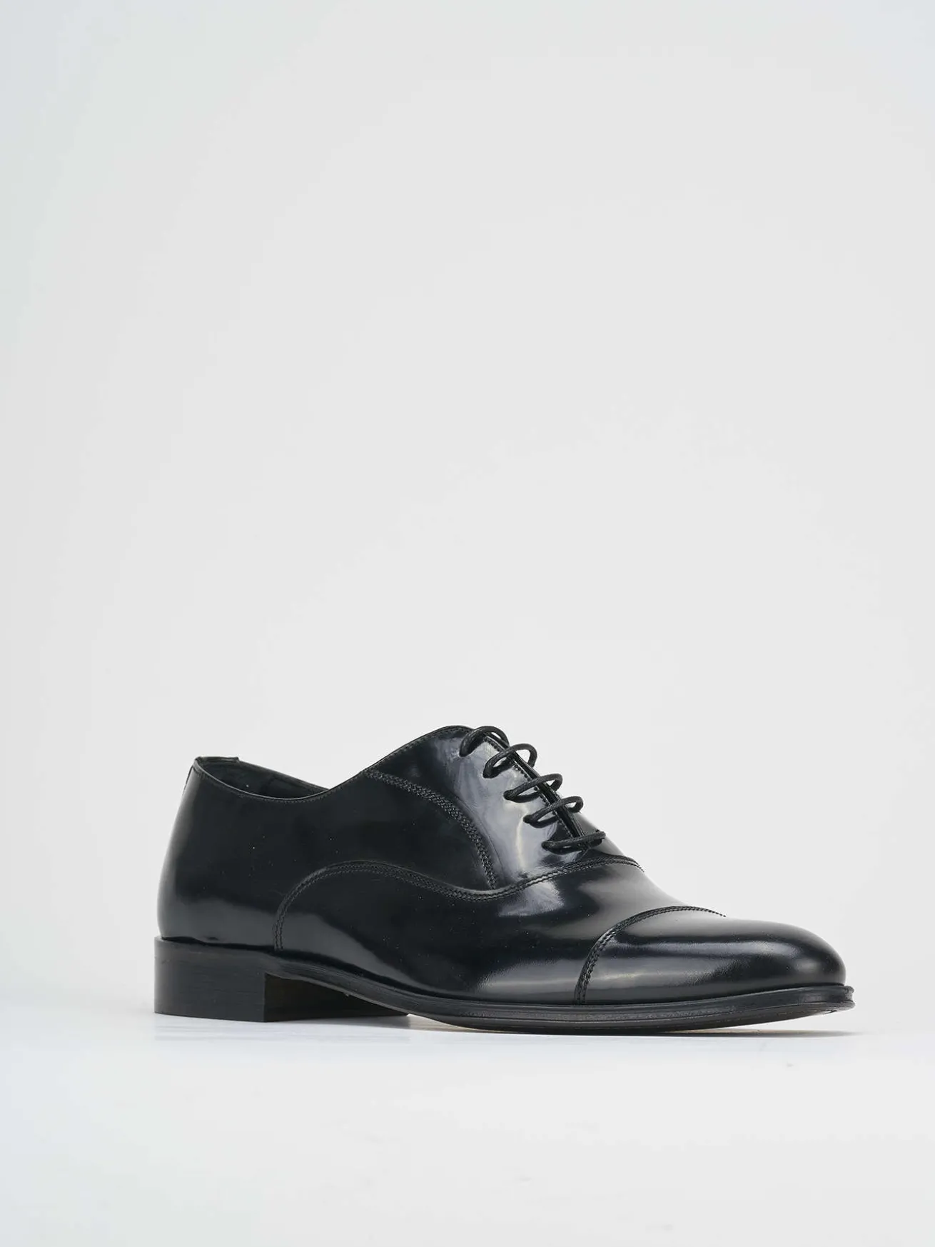 Stringate tacco 1cm pelle nero