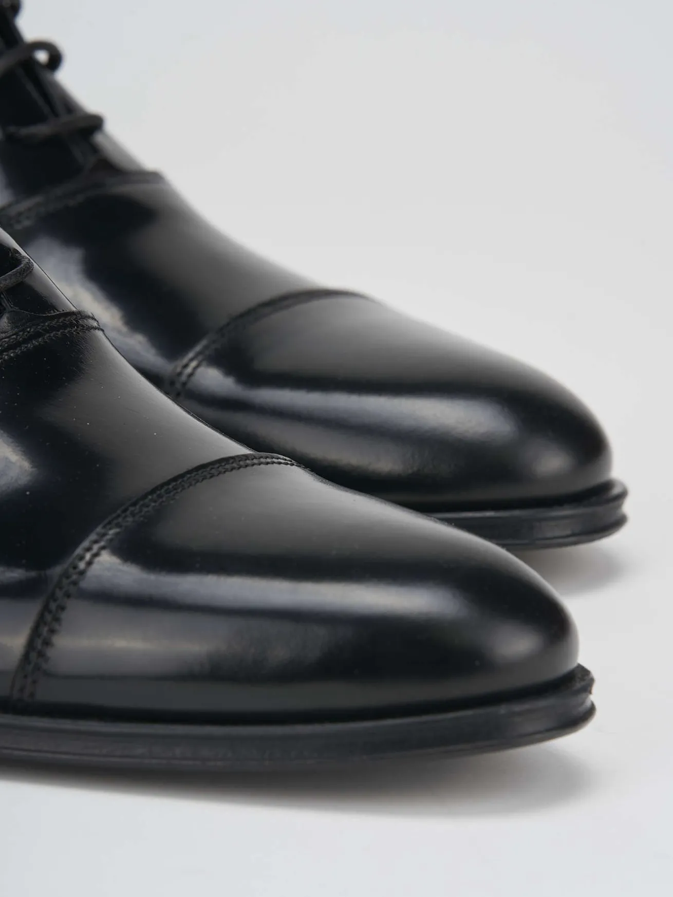 Stringate tacco 1cm pelle nero