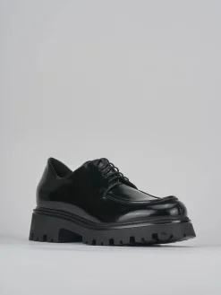 Stringate tacco 2cm pelle nero