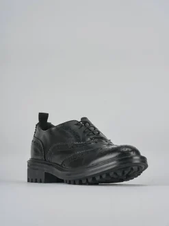 Stringate tacco 2cm pelle nero