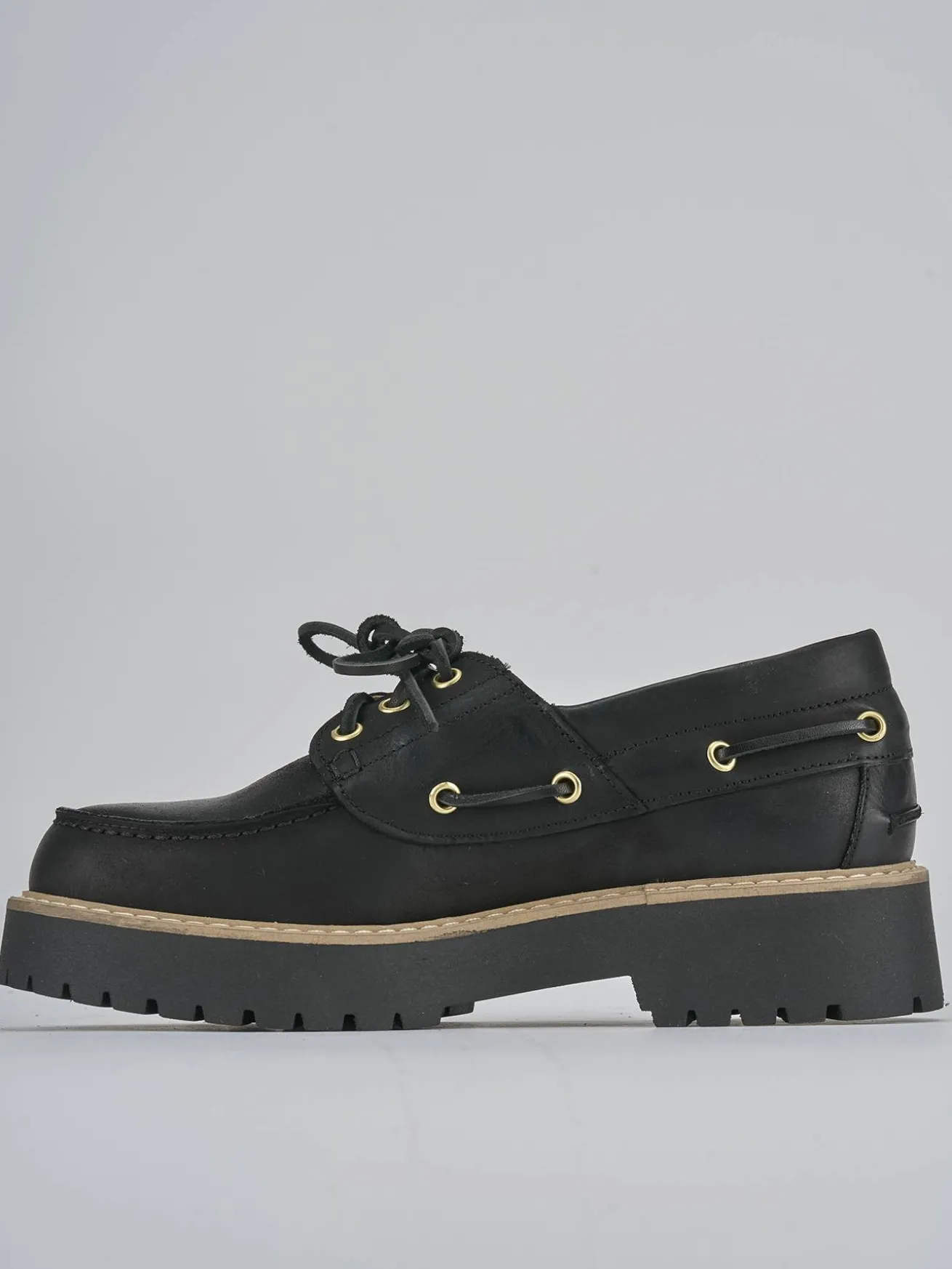 Stringate tacco 3cm pelle nero