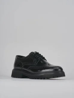 Stringate tacco 2cm pelle nero