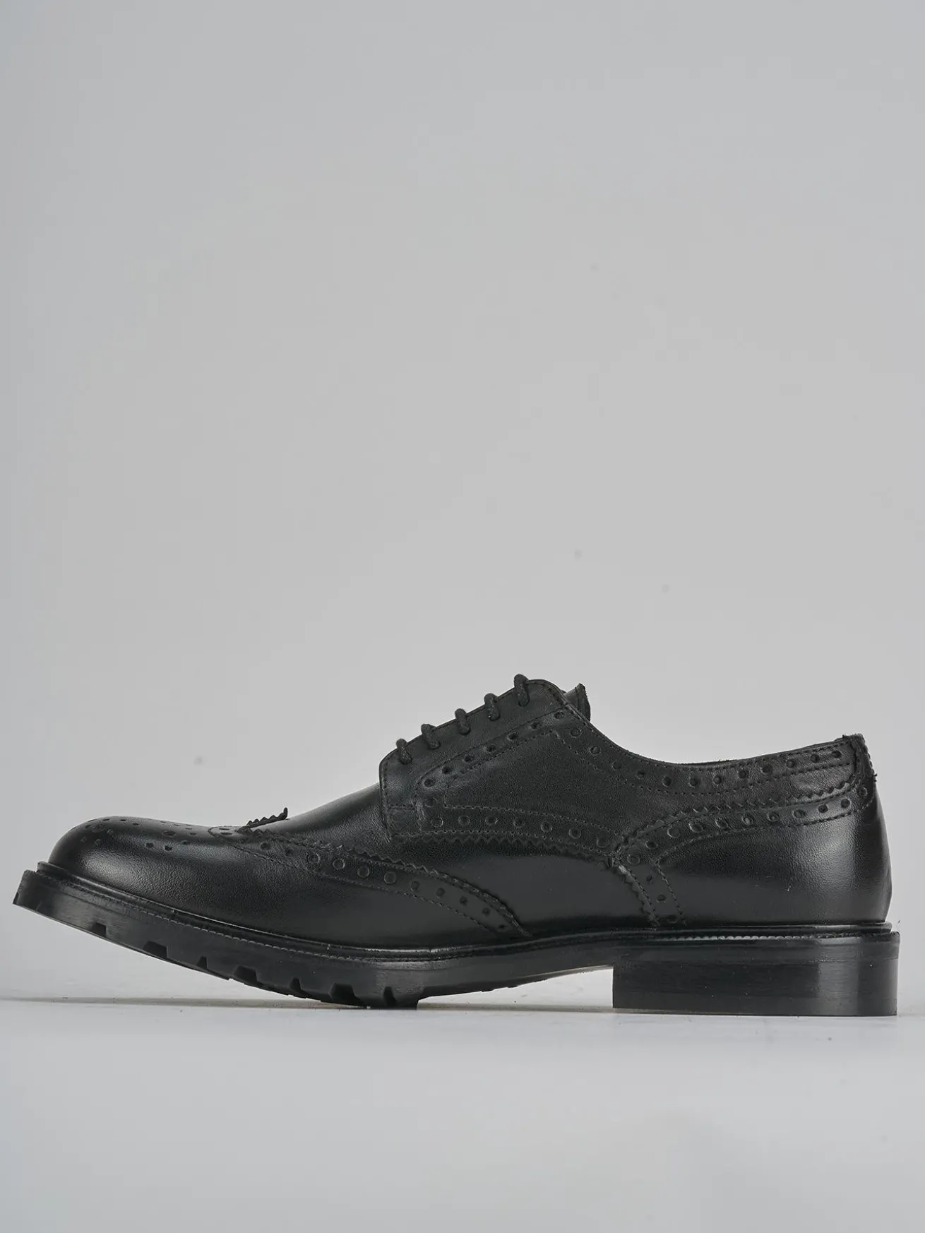 Stringate tacco 2cm pelle nero