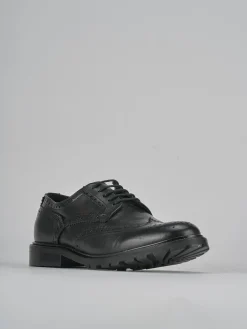 Stringate tacco 2cm pelle nero