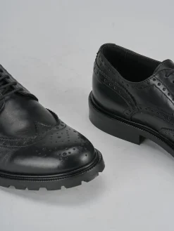 Stringate tacco 2cm pelle nero