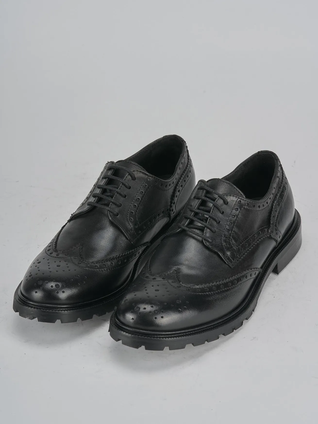 Stringate tacco 2cm pelle nero