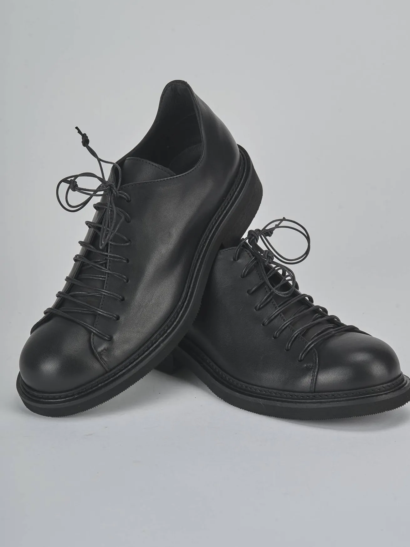 Stringate tacco 3cm pelle nero