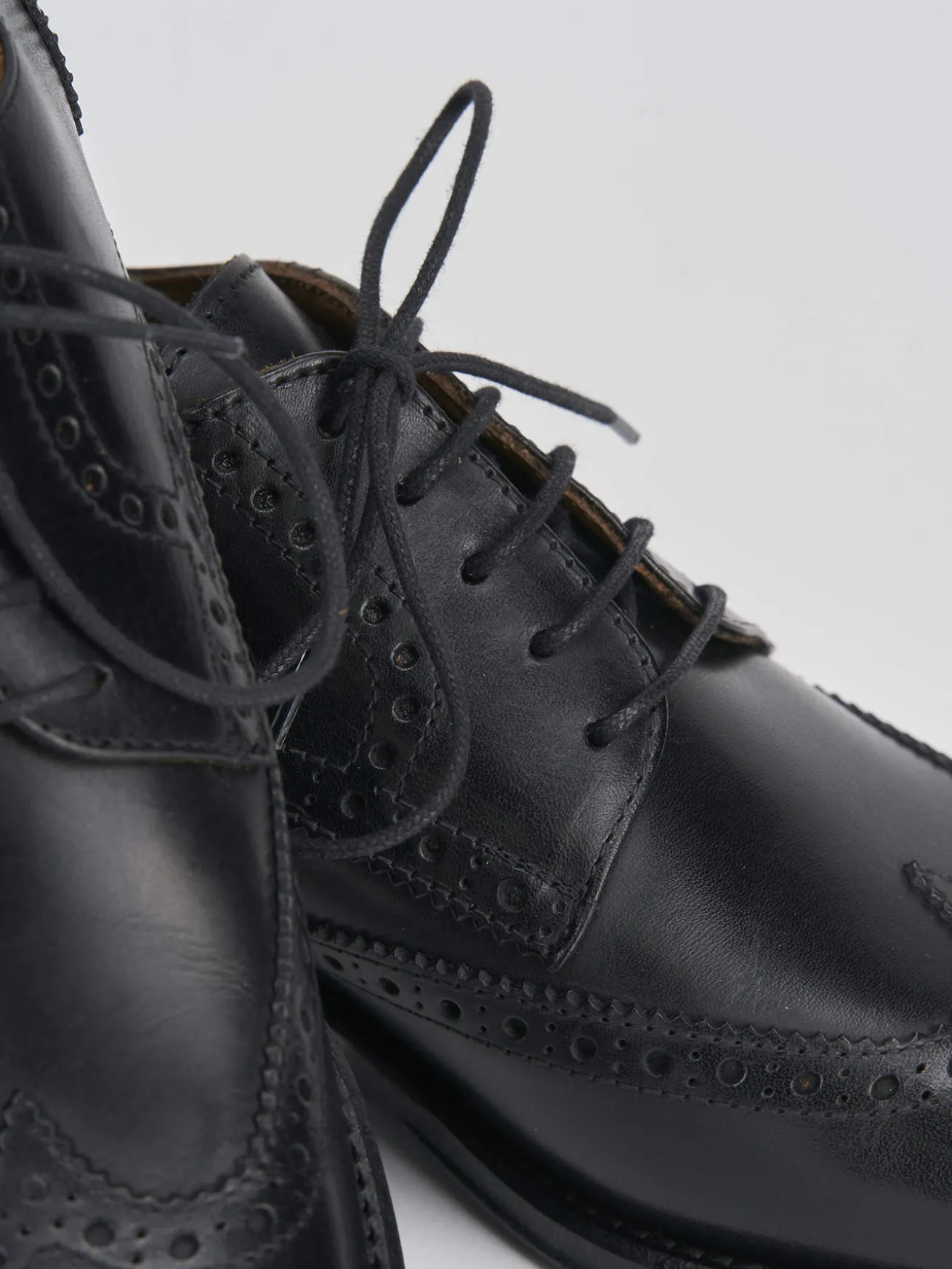 Stringate tacco 1cm pelle nero